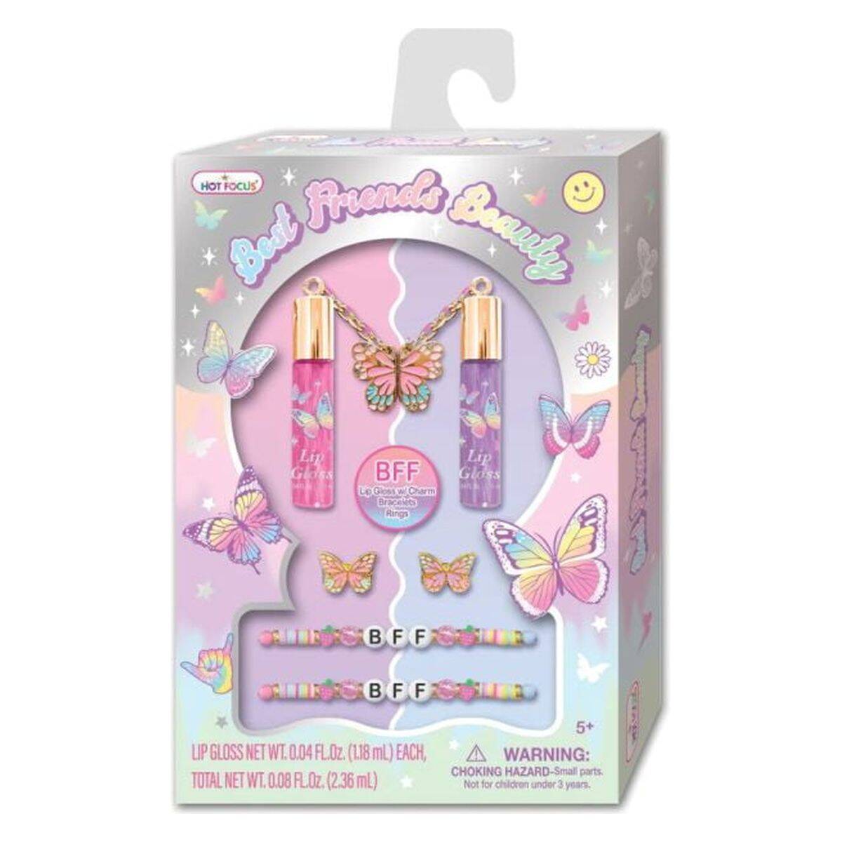 HOT FOCUS  set BFF s lip glosom i narukvicom