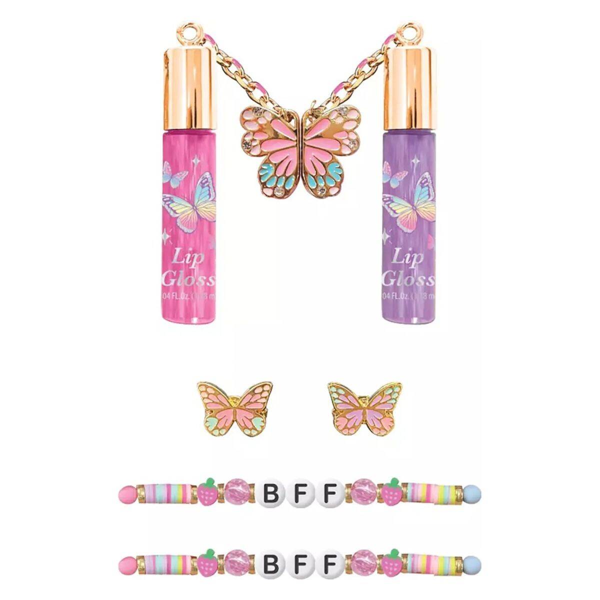 HOT FOCUS  set BFF s lip glosom i narukvicom