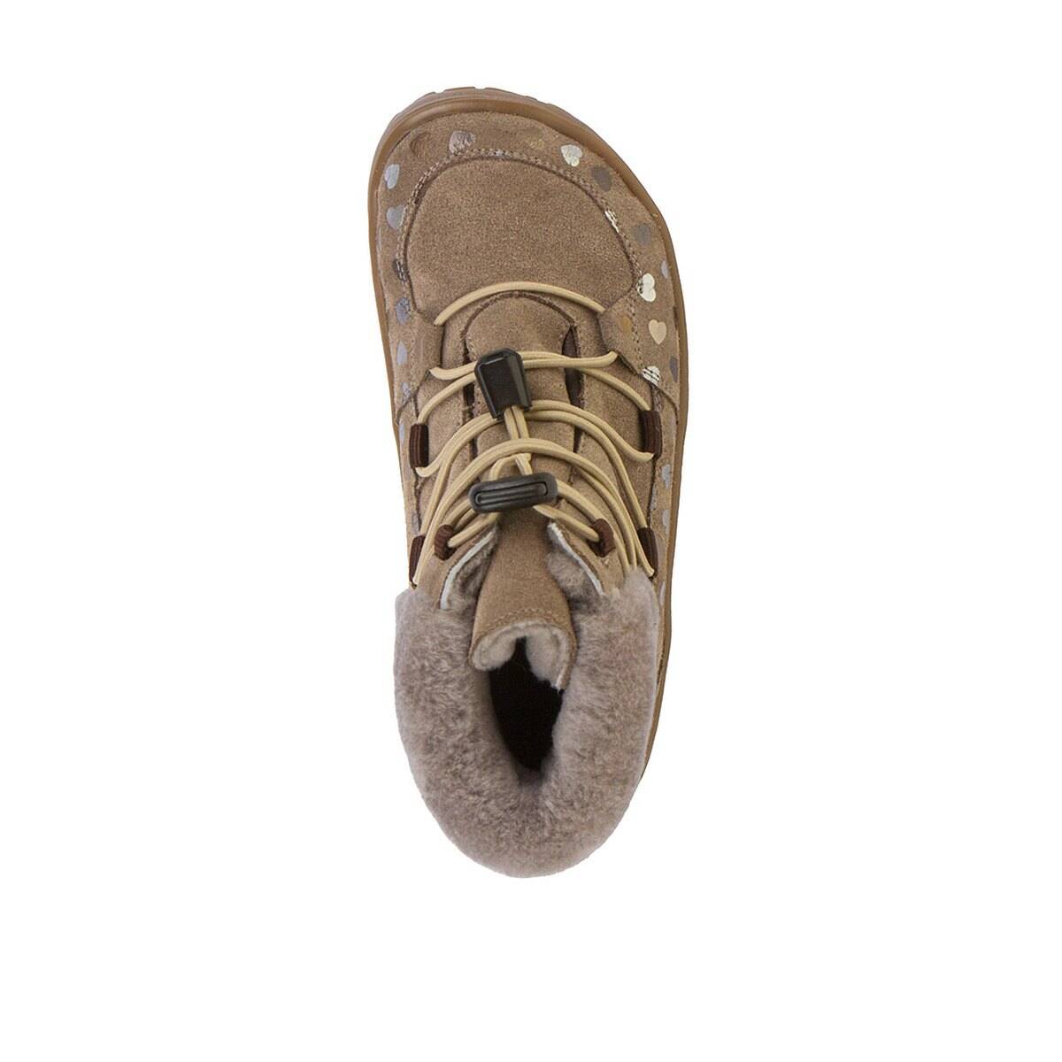 Froddo čevelj gležnjar - membrana G3110270 BAREFOOT UP FURRY podloženi D beige 26