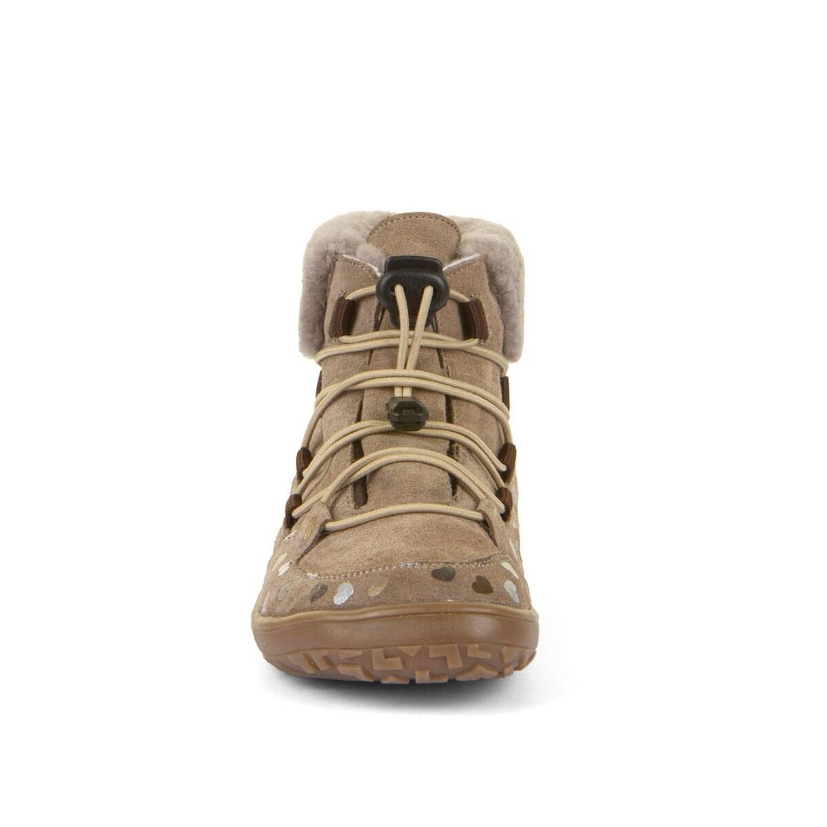 Froddo čevelj gležnjar - membrana G3110270 BAREFOOT UP FURRY podloženi D beige 28