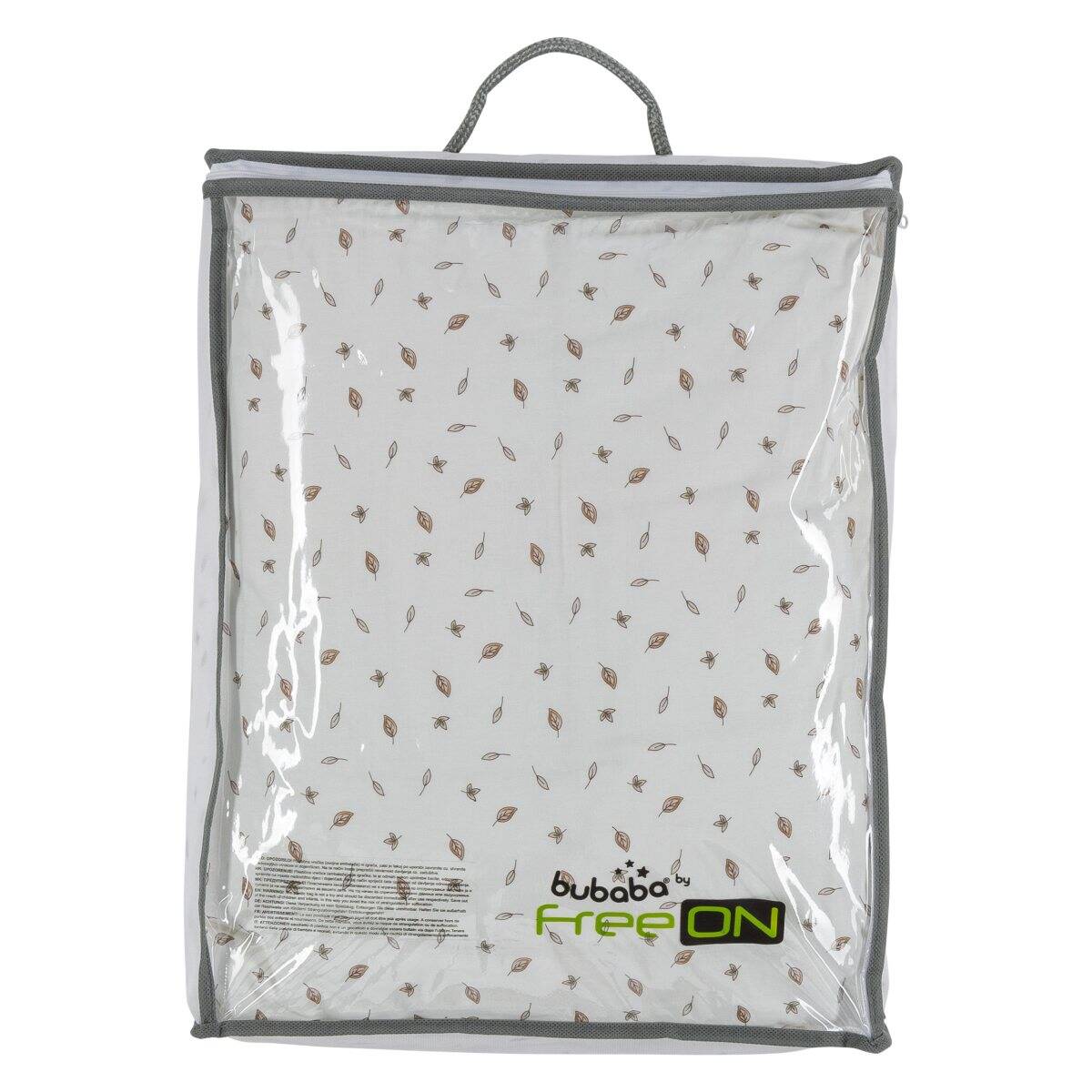 BUBABA BY FREEON posteljina za kolijevku/košaru 5 djelna Listići beige