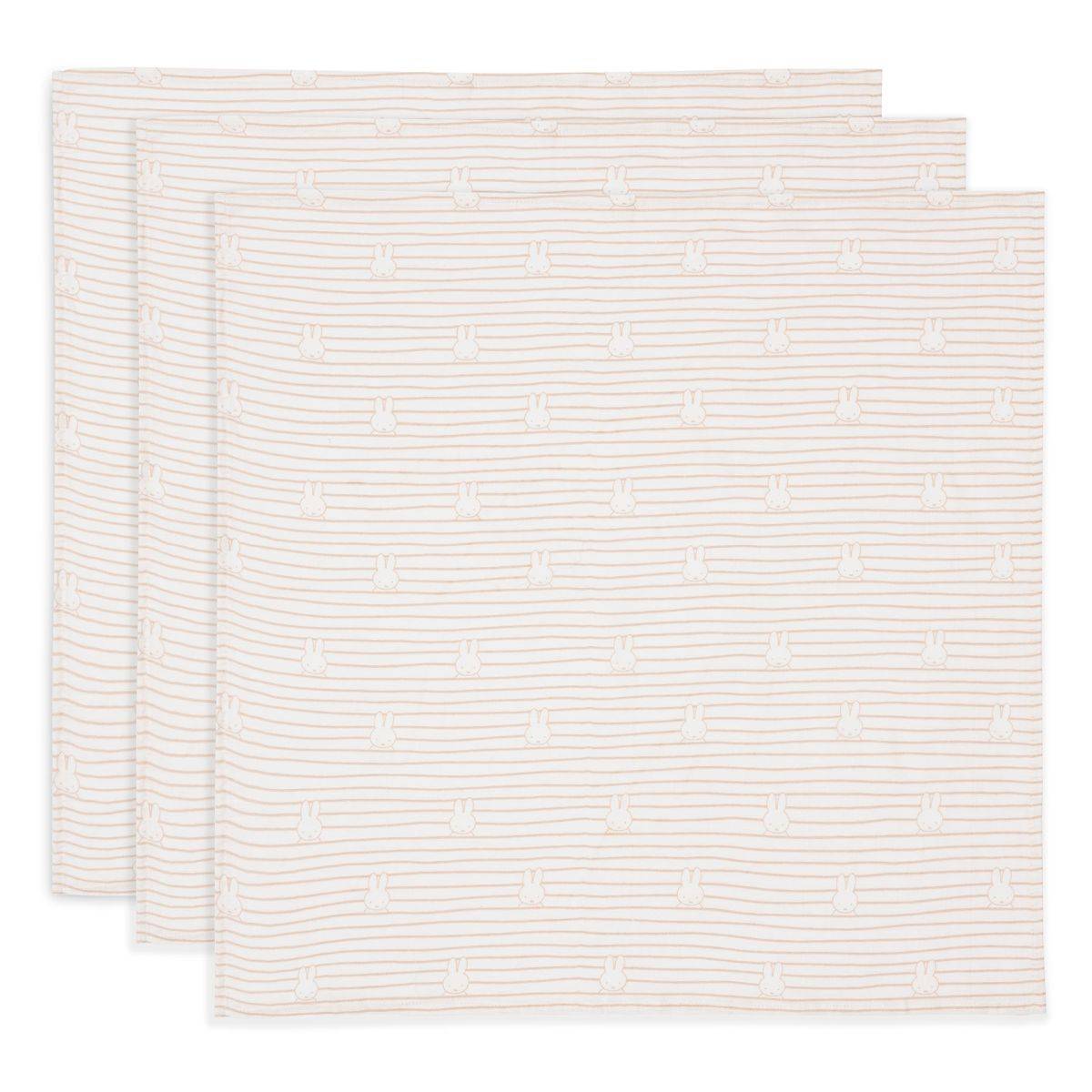 Jollein tetra plenica miffy stripe 3/1, 70x70cm biscuit