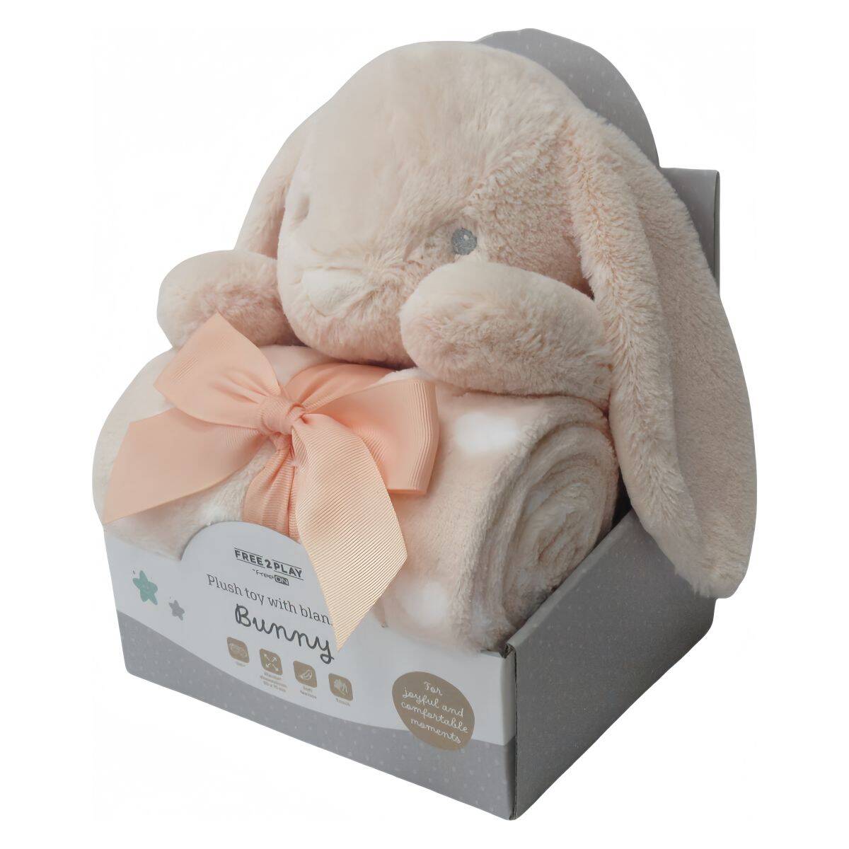 FREE 2 PLAY plišana igračka s dekicom Zeko, narančasti