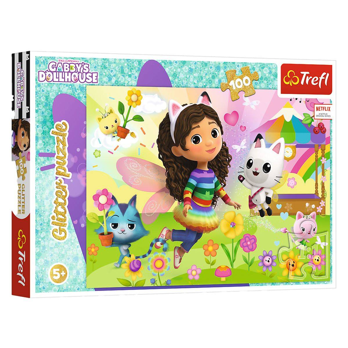 Trefl Sestavljanka Glitter 100 delna Gabby's Dollhouse