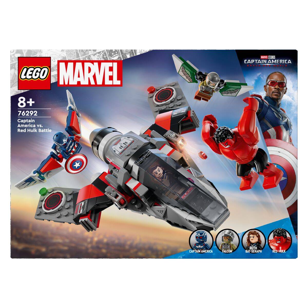 Lego® Super Heroes 76292 Spopad Stotnika Amerike z  Rdečim Hulkom