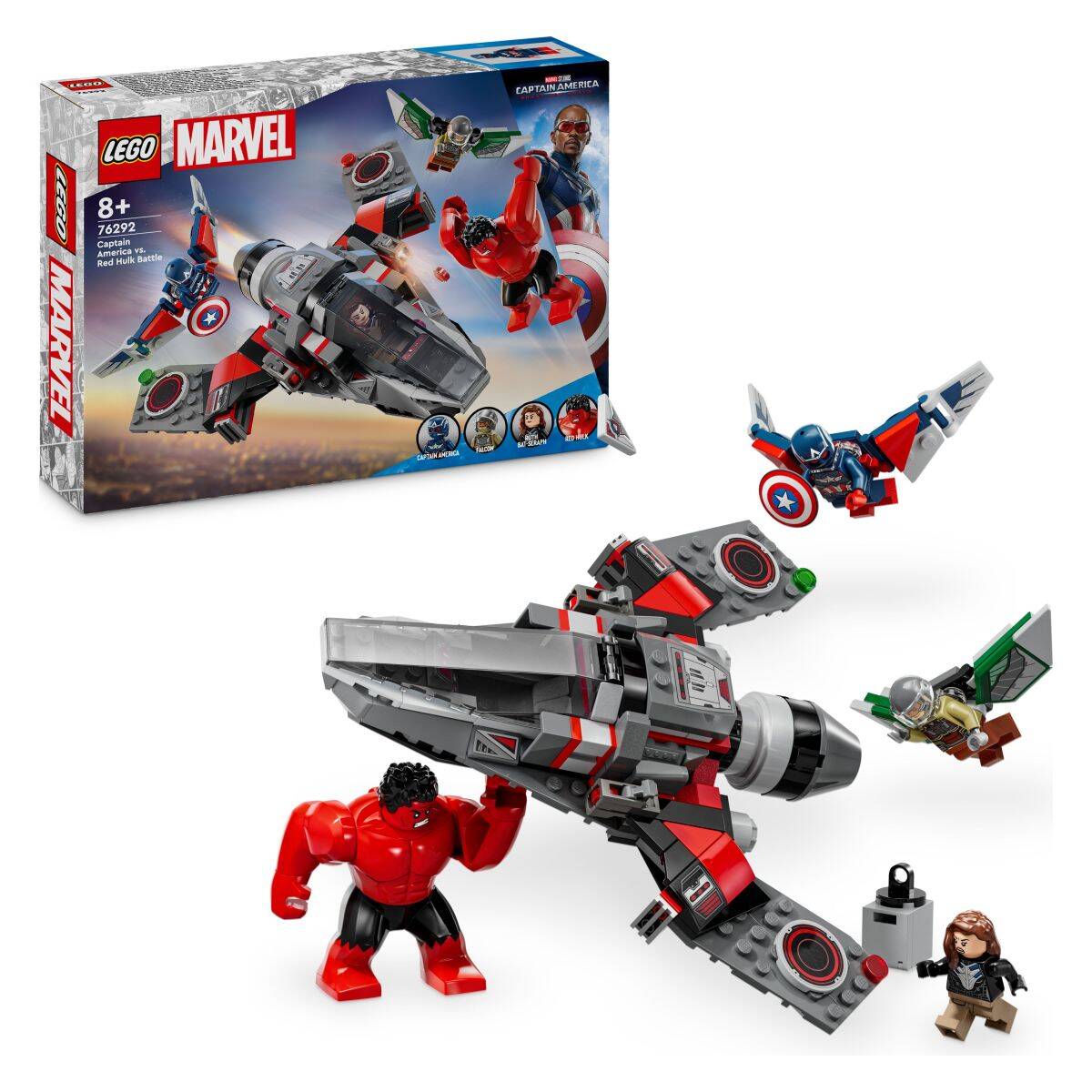 Lego® Super Heroes 76292 Spopad Stotnika Amerike z  Rdečim Hulkom