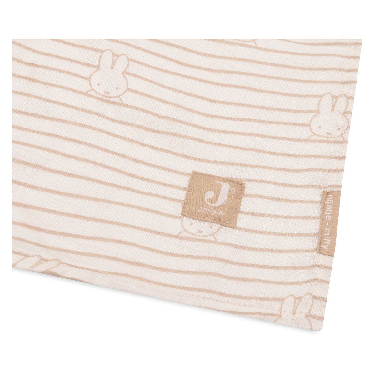 Jollein tetra plenica miffy stripe 2/1, 115x115cm biscuit