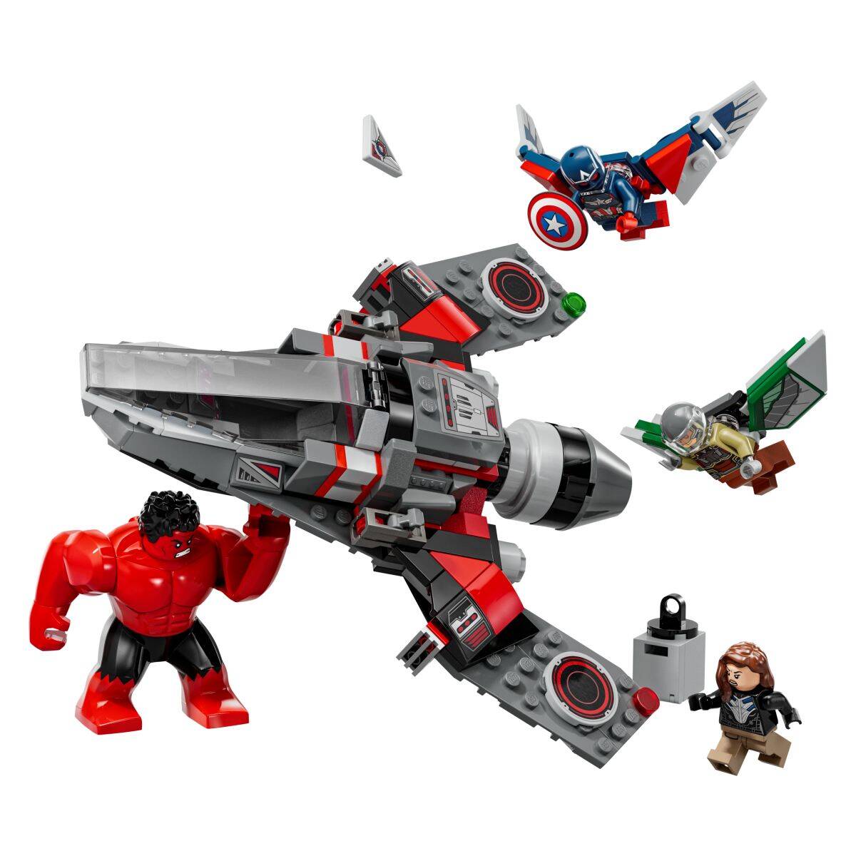 Lego® Super Heroes 76292 Spopad Stotnika Amerike z  Rdečim Hulkom