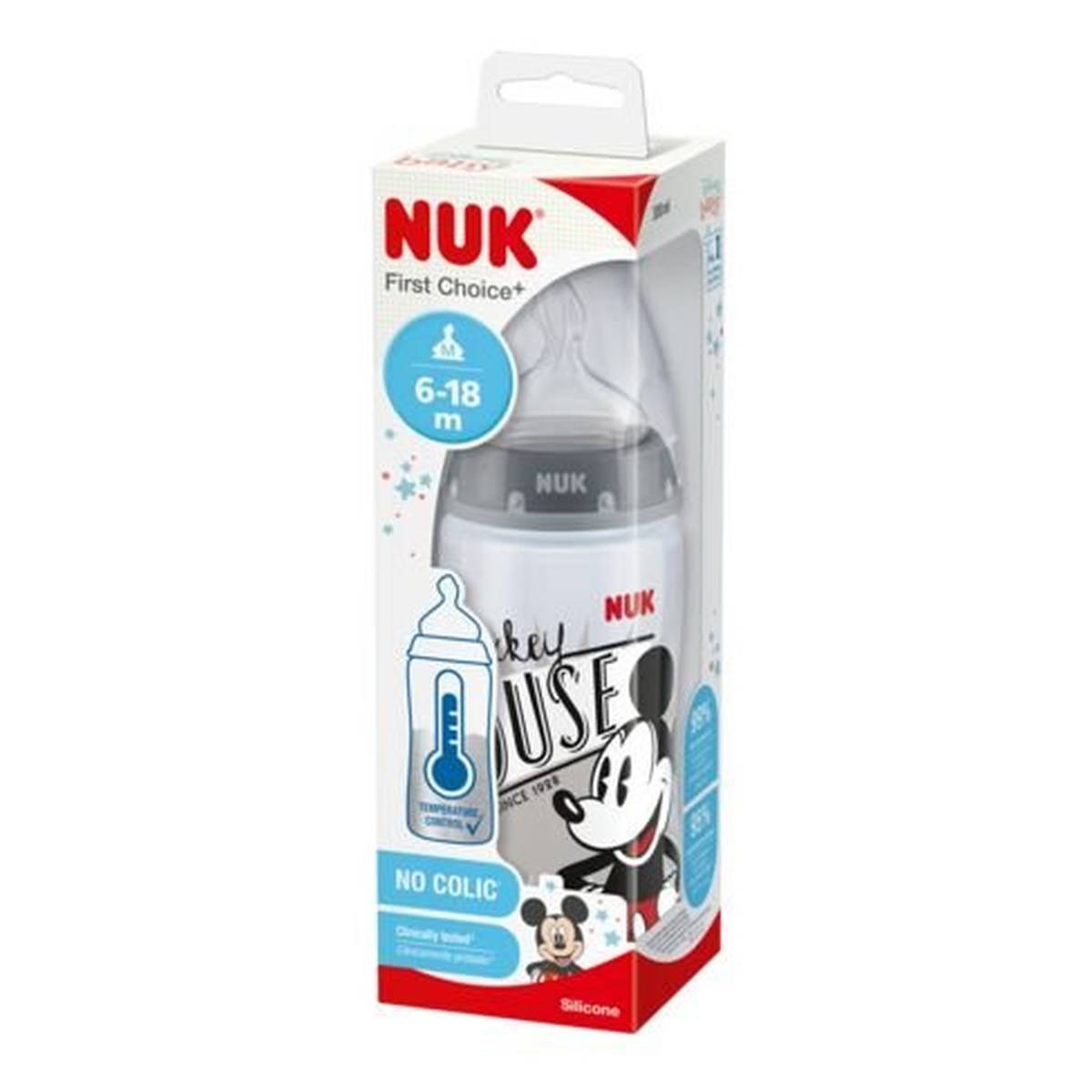 NUK plastična bočica First Choice + s  pokazivačem temperature mickey 300 ml