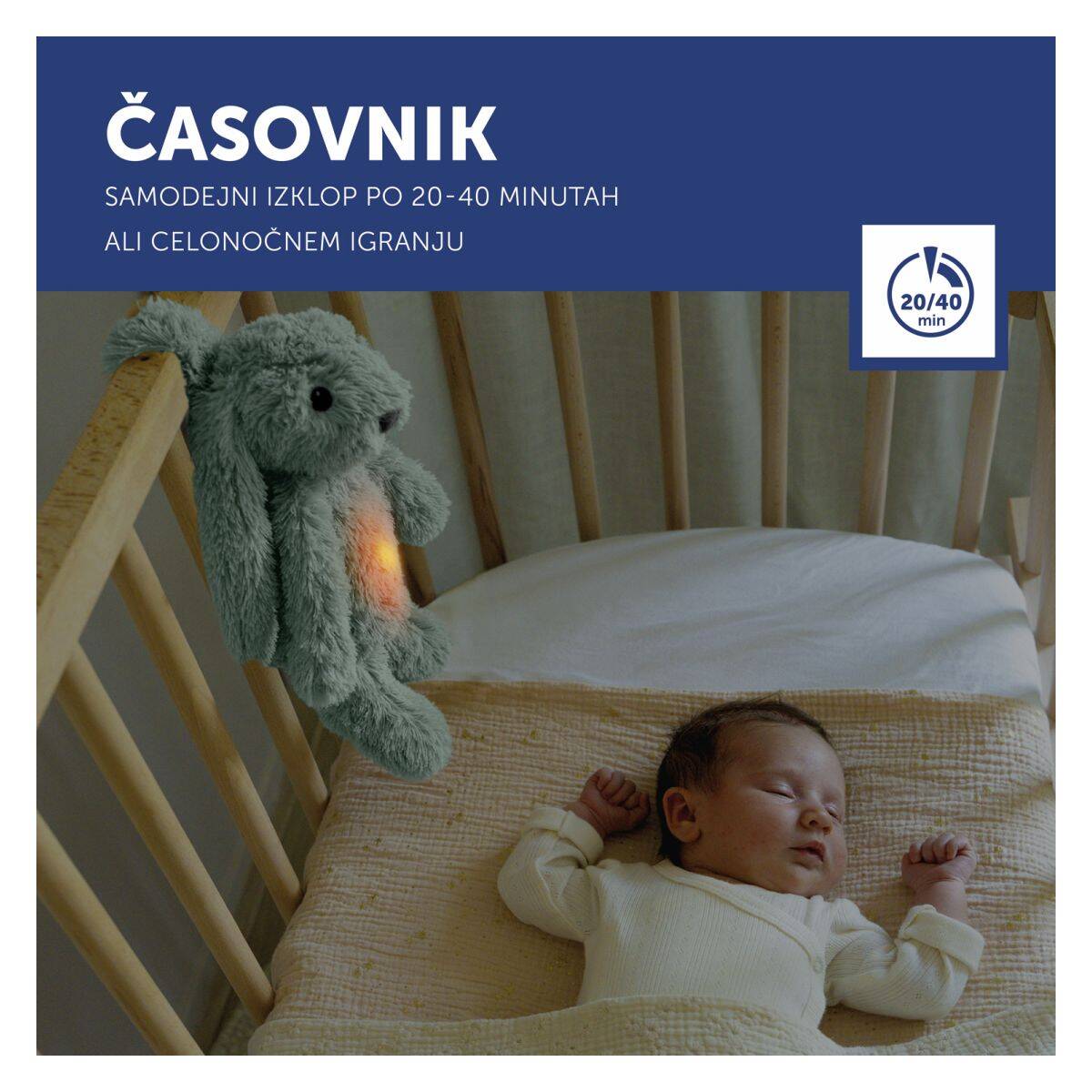 ZAZU mekana Deluxe glazbena igračka za smirenje Zeko Ro - Green - USB-C