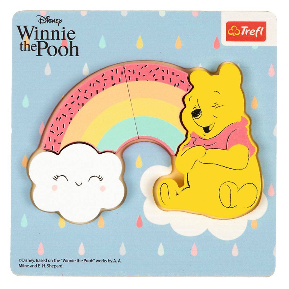 Trefl Sestavljanka z leseno podlago Medo Pu mavrica