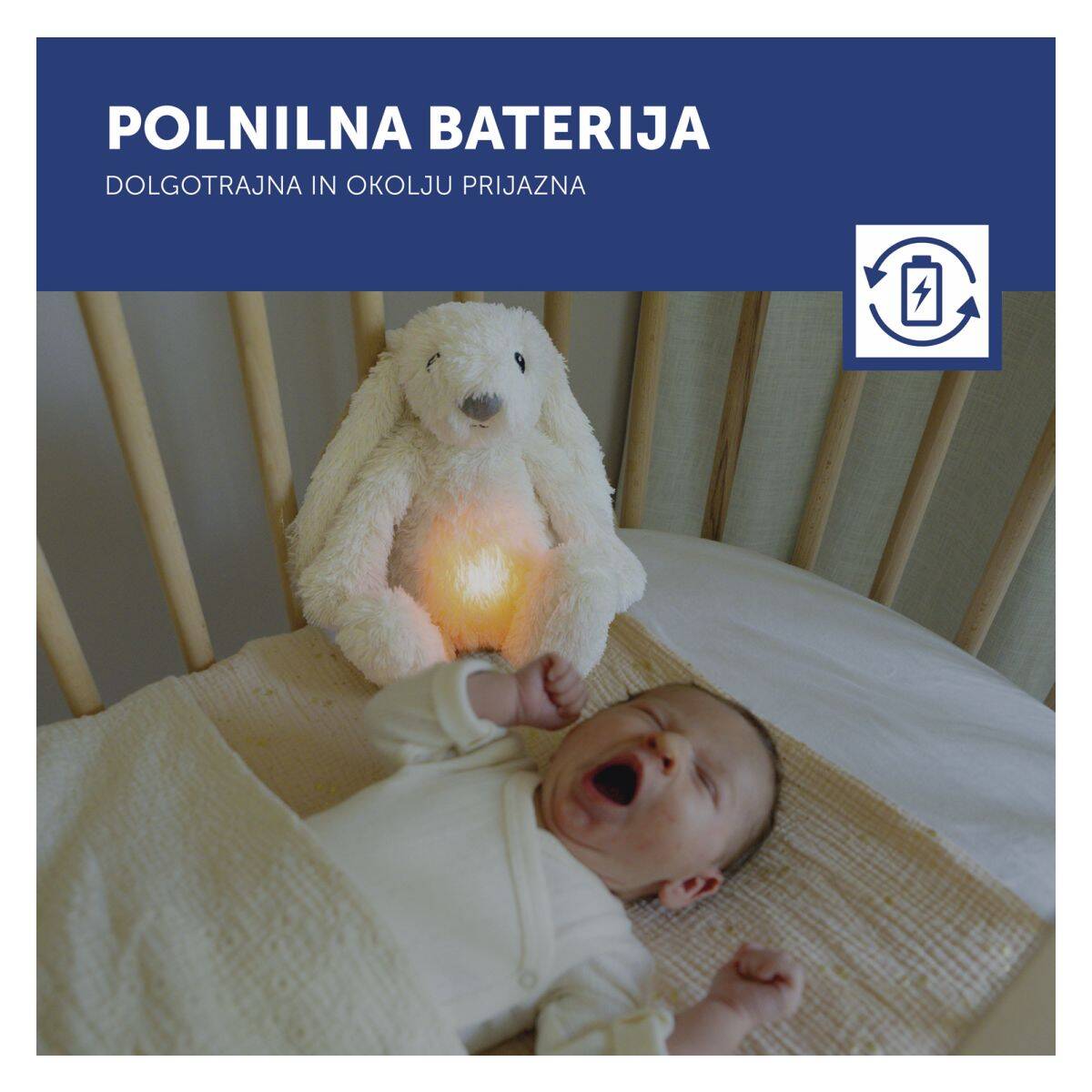 ZAZU mekana Deluxe glazbena igračka za smirenje Zeko Ro - White - USB-C