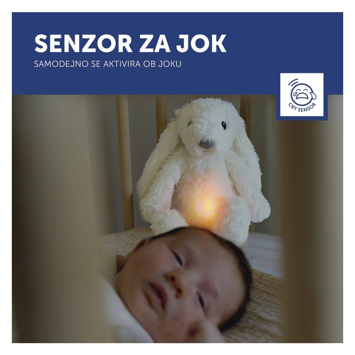 ZAZU mekana Deluxe glazbena igračka za smirenje Zeko Ro - White - USB-C