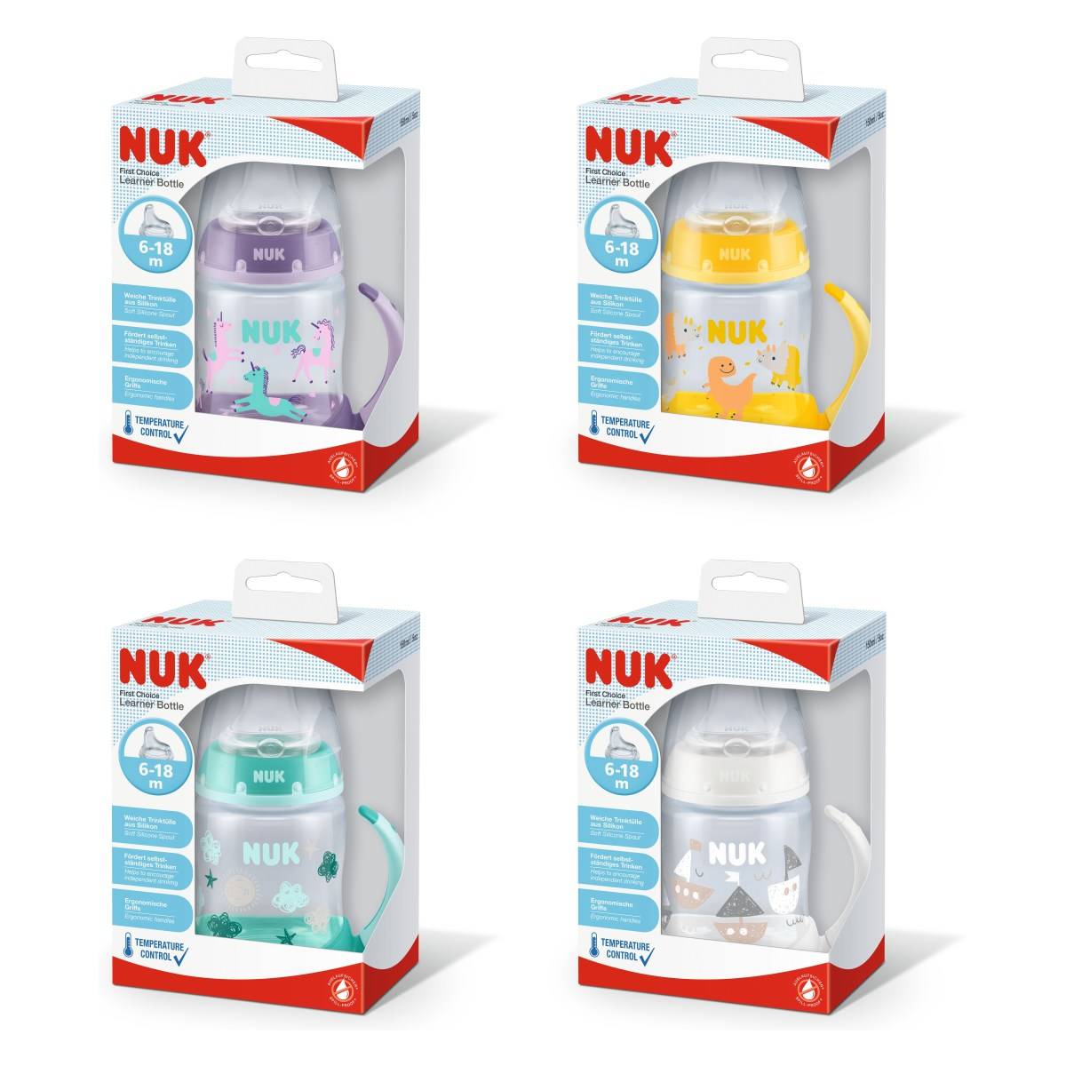 Nuk lonček FC z vgrajenim temp. indokatorjem, silikon, 150 ml Multicolor