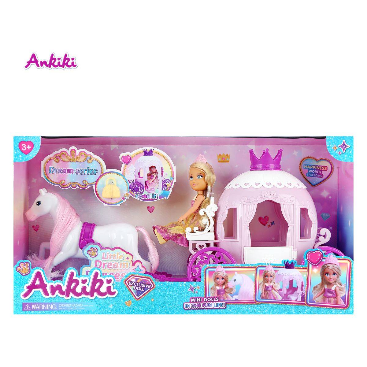Masen Toys mala punčka  s konjem in kočijo