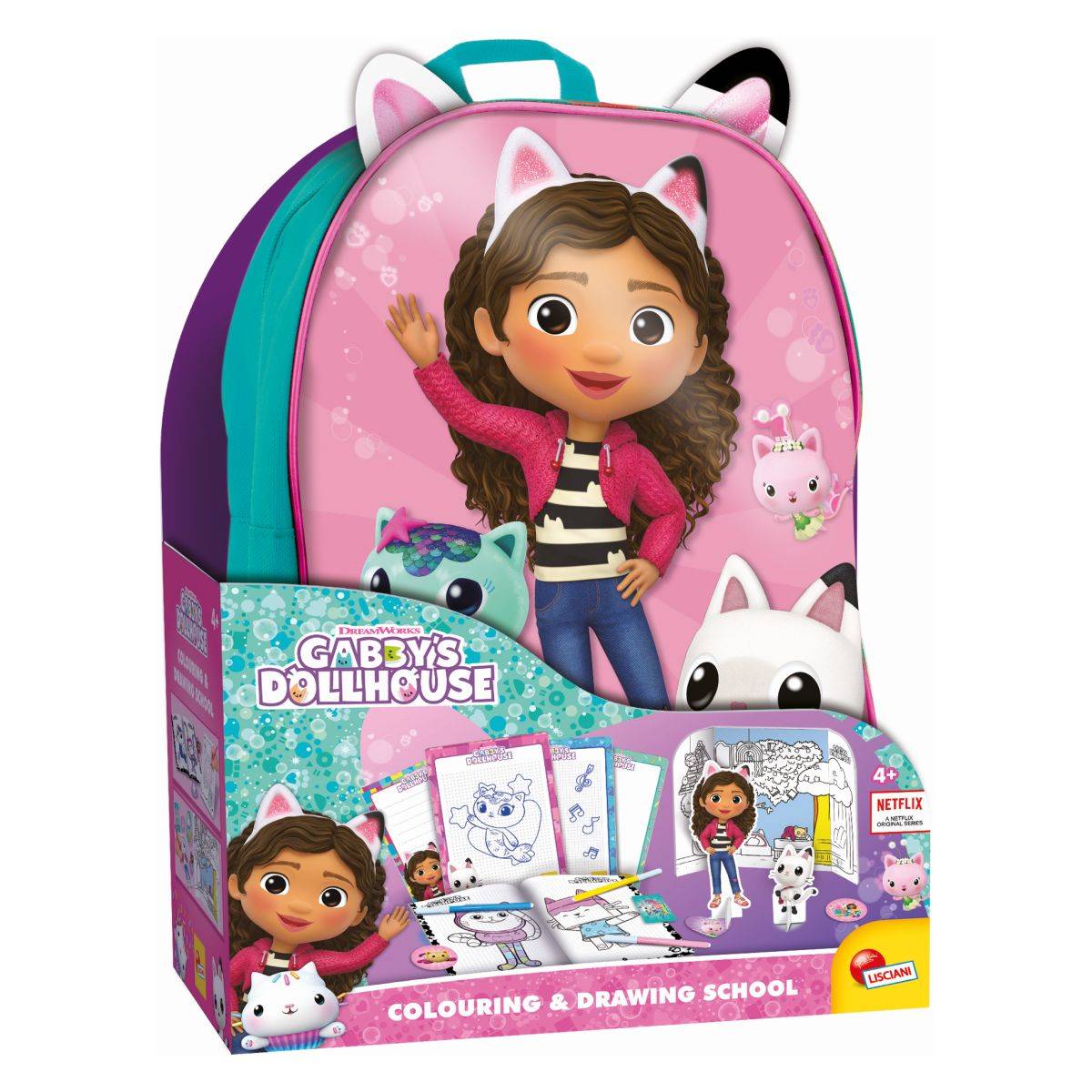 Lisciani Gabbys Dollhouse nahrbtnik s setom za risanje