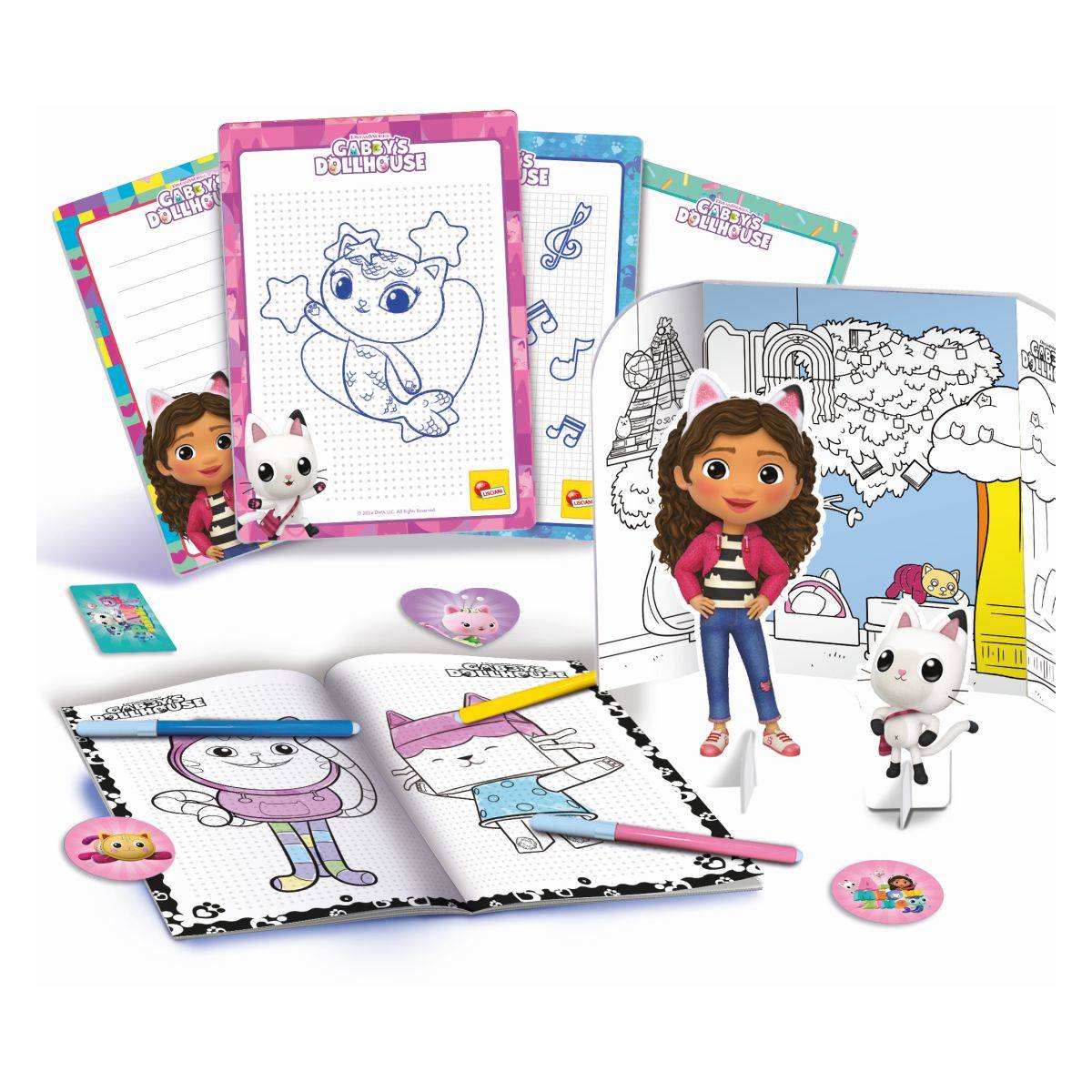 Lisciani Gabbys Dollhouse nahrbtnik s setom za risanje
