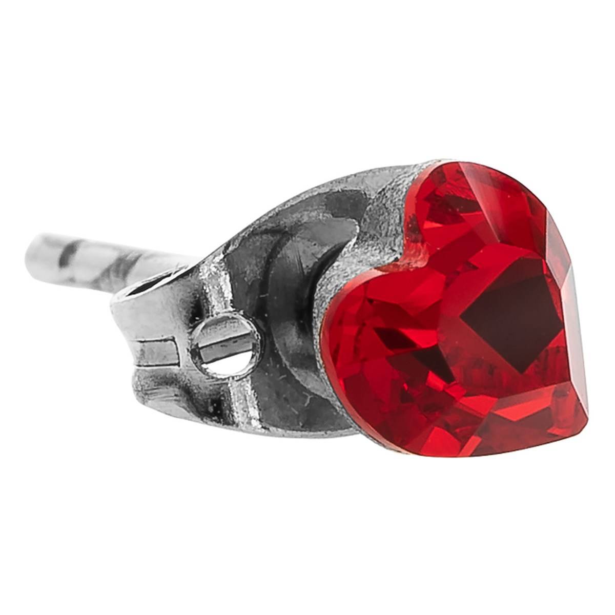 TUTU BIJU  naušnice HEARTH 5.5 MM LIGHT SIAM THE55C227