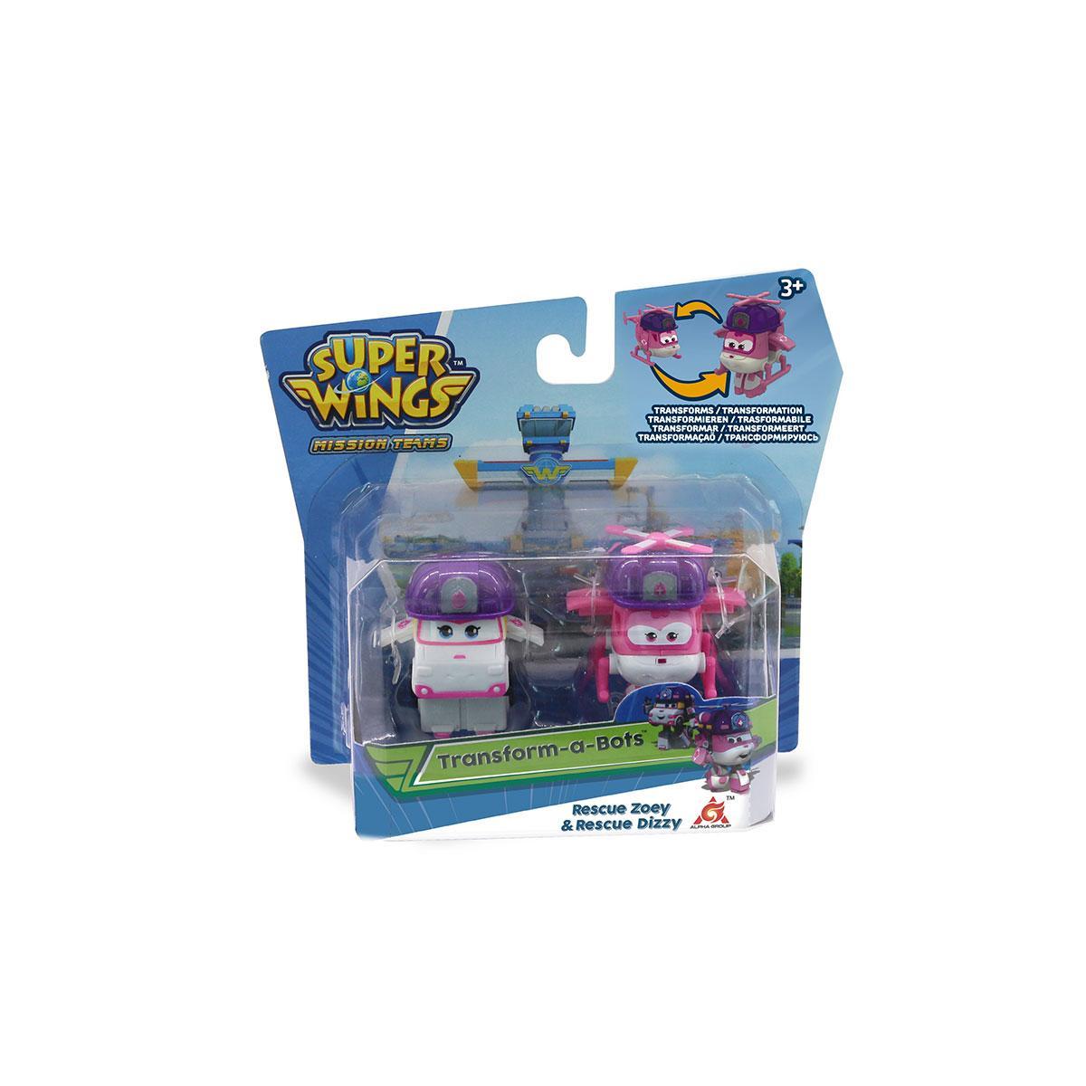 Super wings transform-a-bots 2pk (rescue dizzy & zoey)