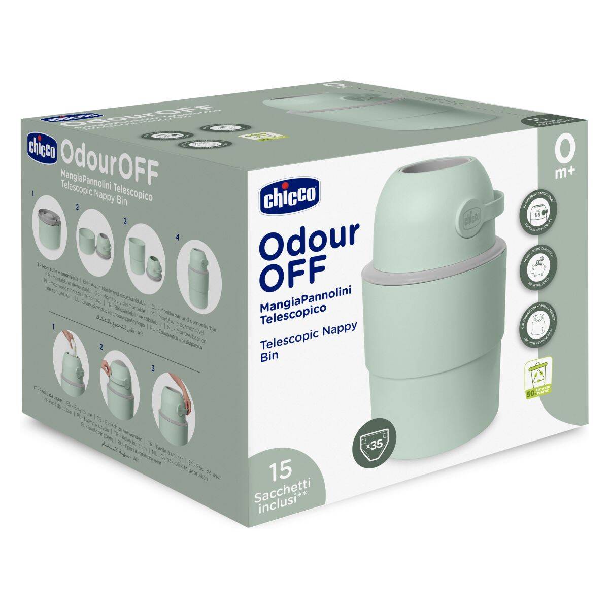 CHICCO koš za pelene Odour off teleskopski 12252200000