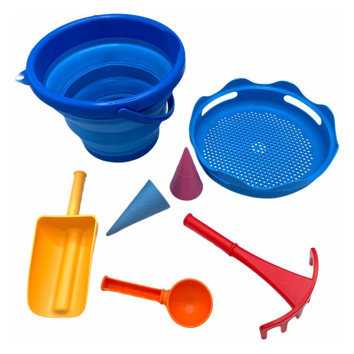 CompacToys Set 7v1 za peskovnik in plažo CompacToys - moder