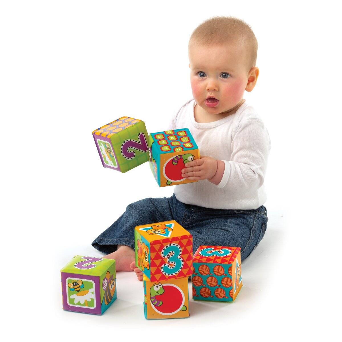 PLAYGRO mekane kocke brojevi, boje, oblici 6 kom