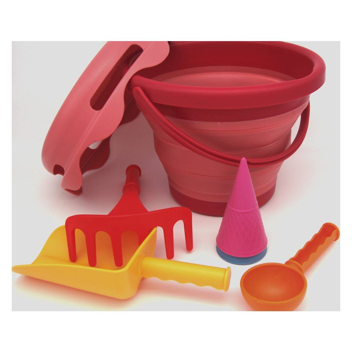 CompacToys Set 7v1 za peskovnik in plažo CompacToys - rdeč