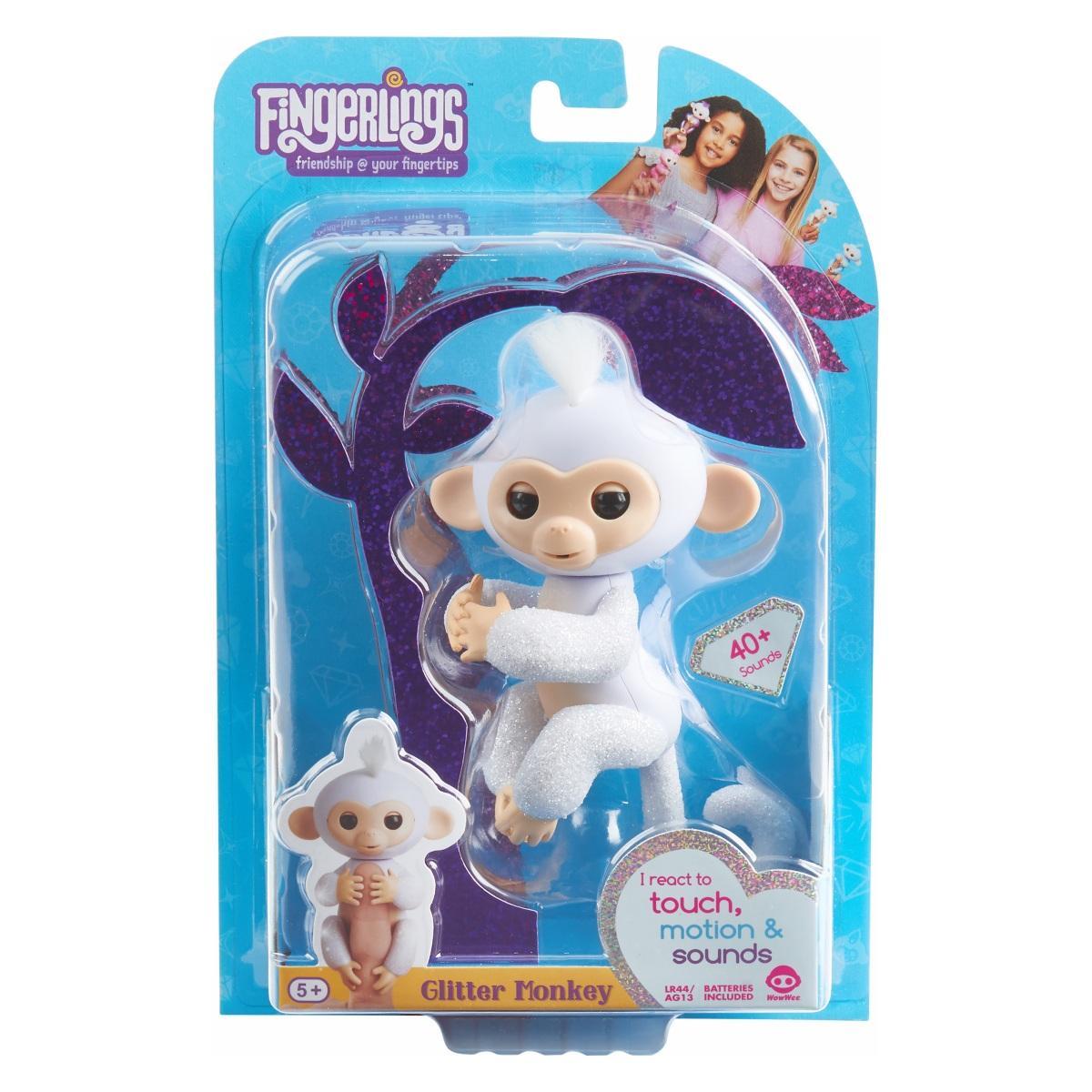 FINGERLINGS monkey igračka glitter white - sugar 3763
