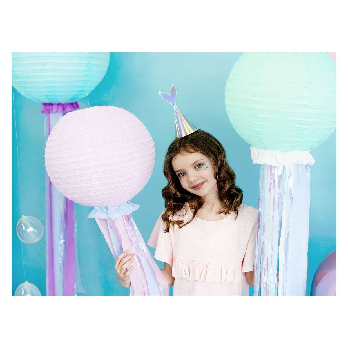 PartyDeco klobuki mermaid, mavrični, 18cm