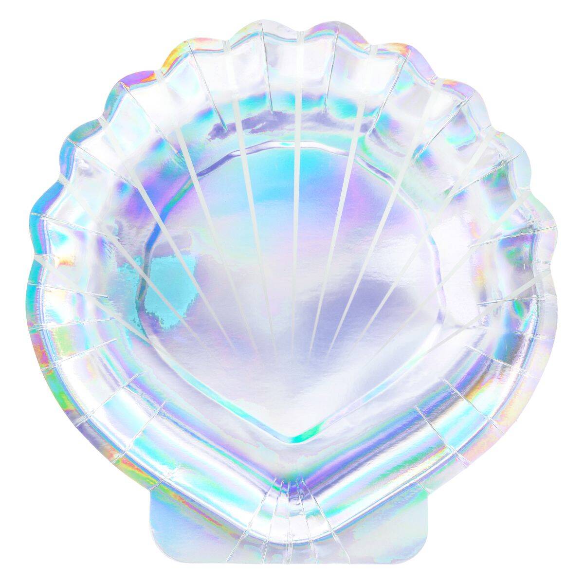 PartyDeco krožniki mermaid - školjka, prelivajoča se, 18,5 cm