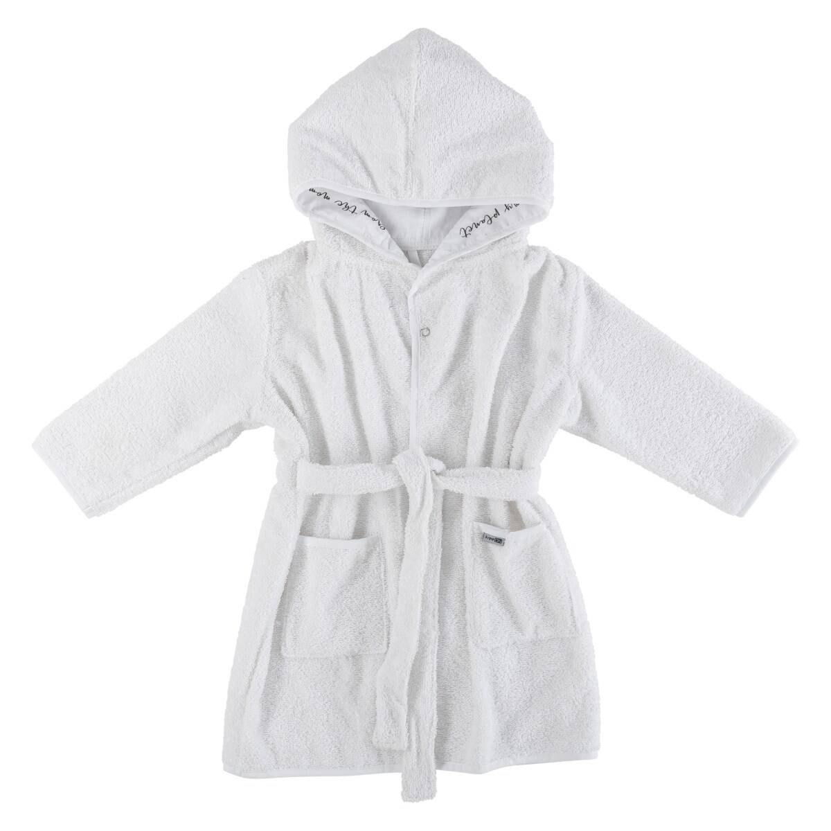 BUBABA BY FREEON ogrtač za kupanje s natpisom na kapuljači 86/92/98 Bijela