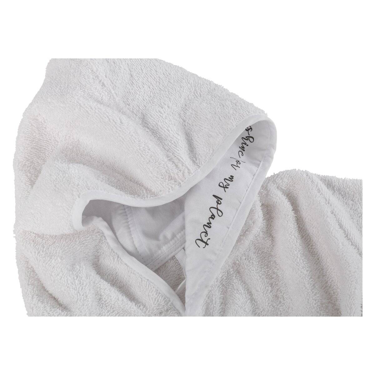 BUBABA BY FREEON ogrtač za kupanje s natpisom na kapuljači 86/92/98 Bijela