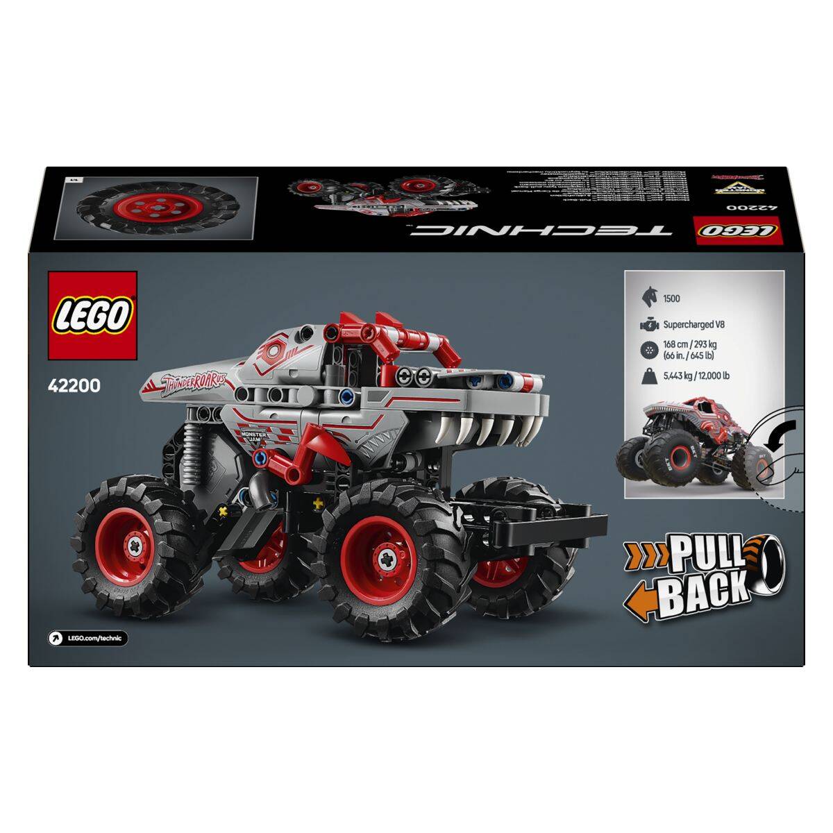 LEGO® TECHNIC™ 42200 Monster Jam™ ThunderROARus™ na povlačenje
