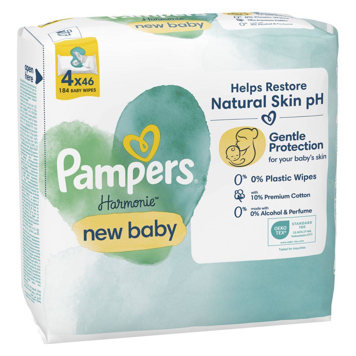 Pampers vlažilni robčki Harmonie New Baby 4 x 46 kos