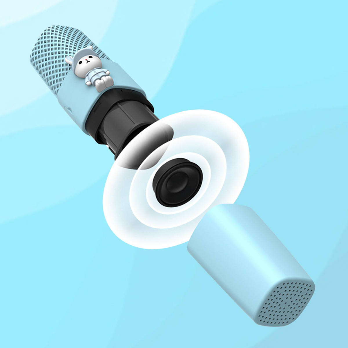 MaXlife Mikrofon z Bluetooth zvočnikom Animal MXBM-500, moder