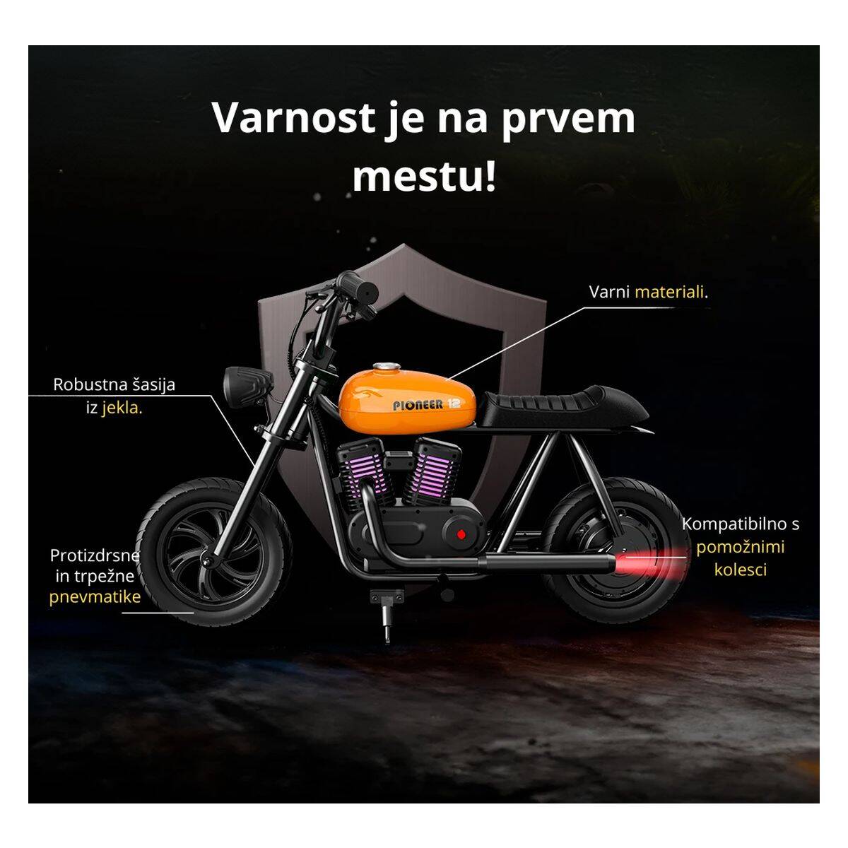 Hyper GoGo Električni motor za otroke PIONEER 12 plus zelen