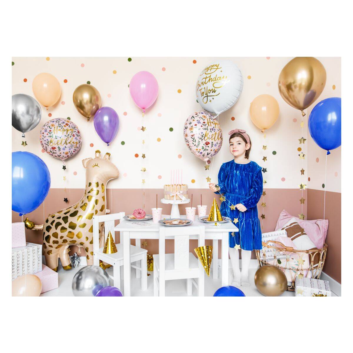 PartyDeco folija balon žirafa, 100x120 cm