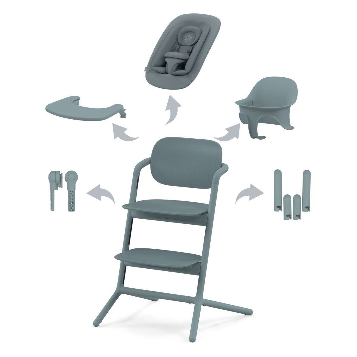 Cybex stol za hranjenje Lemo 4 v 1 set stone blue