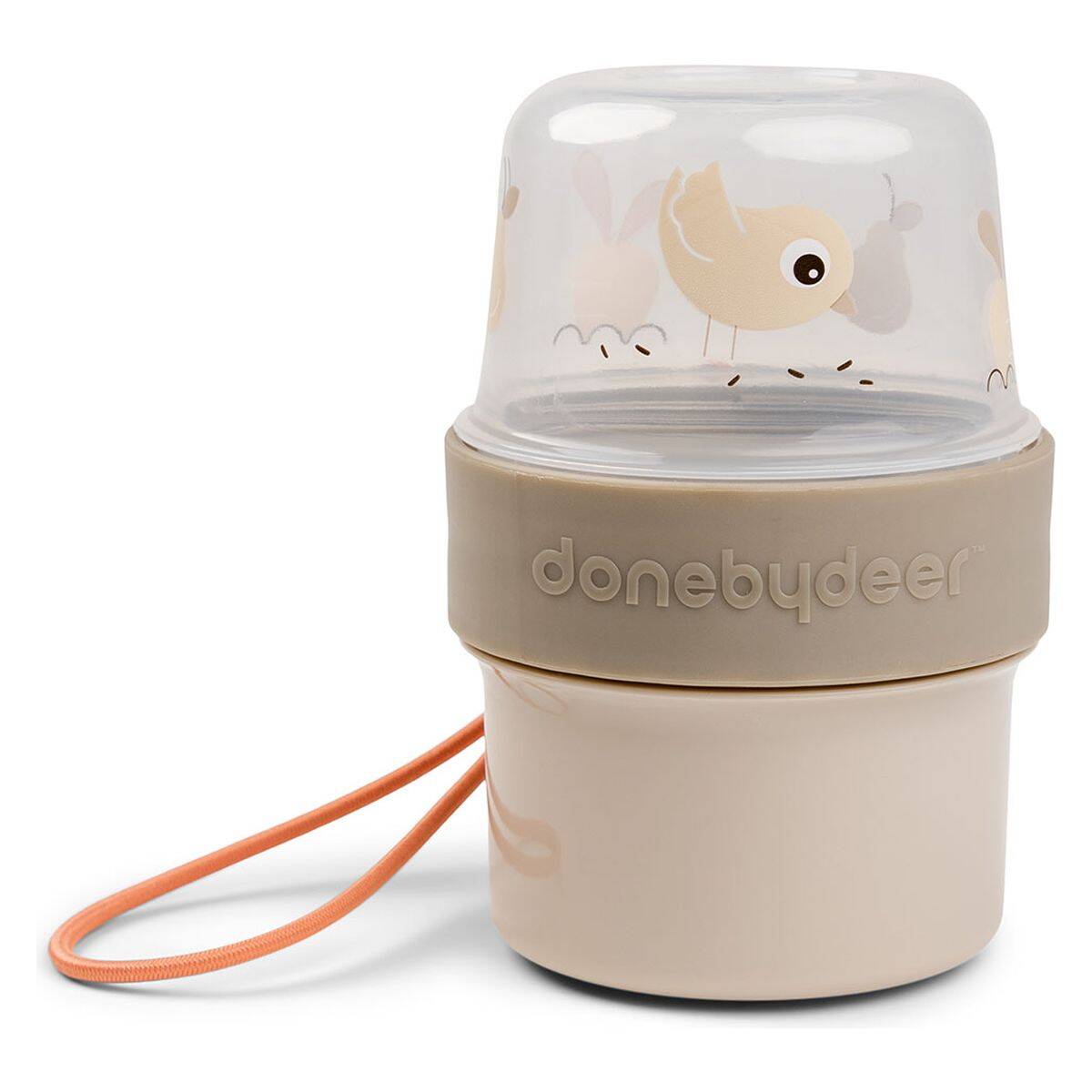 Done by Deer posodica za shranjevanje z dvema predelkoma po 150 ml Birdee sand