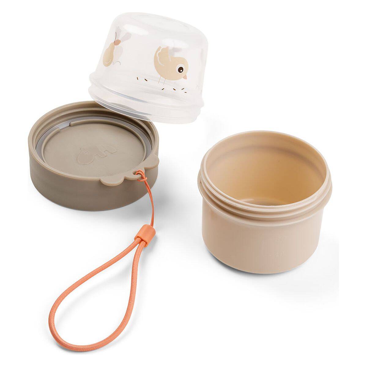 Done by Deer posodica za shranjevanje z dvema predelkoma po 150 ml Birdee sand