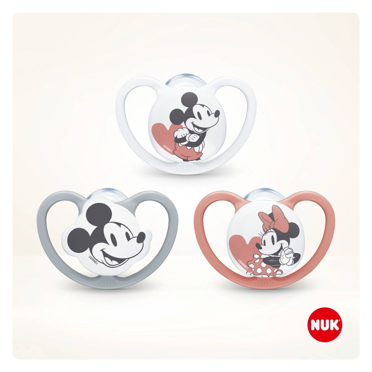 Nuk tolažilna duda - silikon Space Mickey vel.2 (6-18m), 2 kos