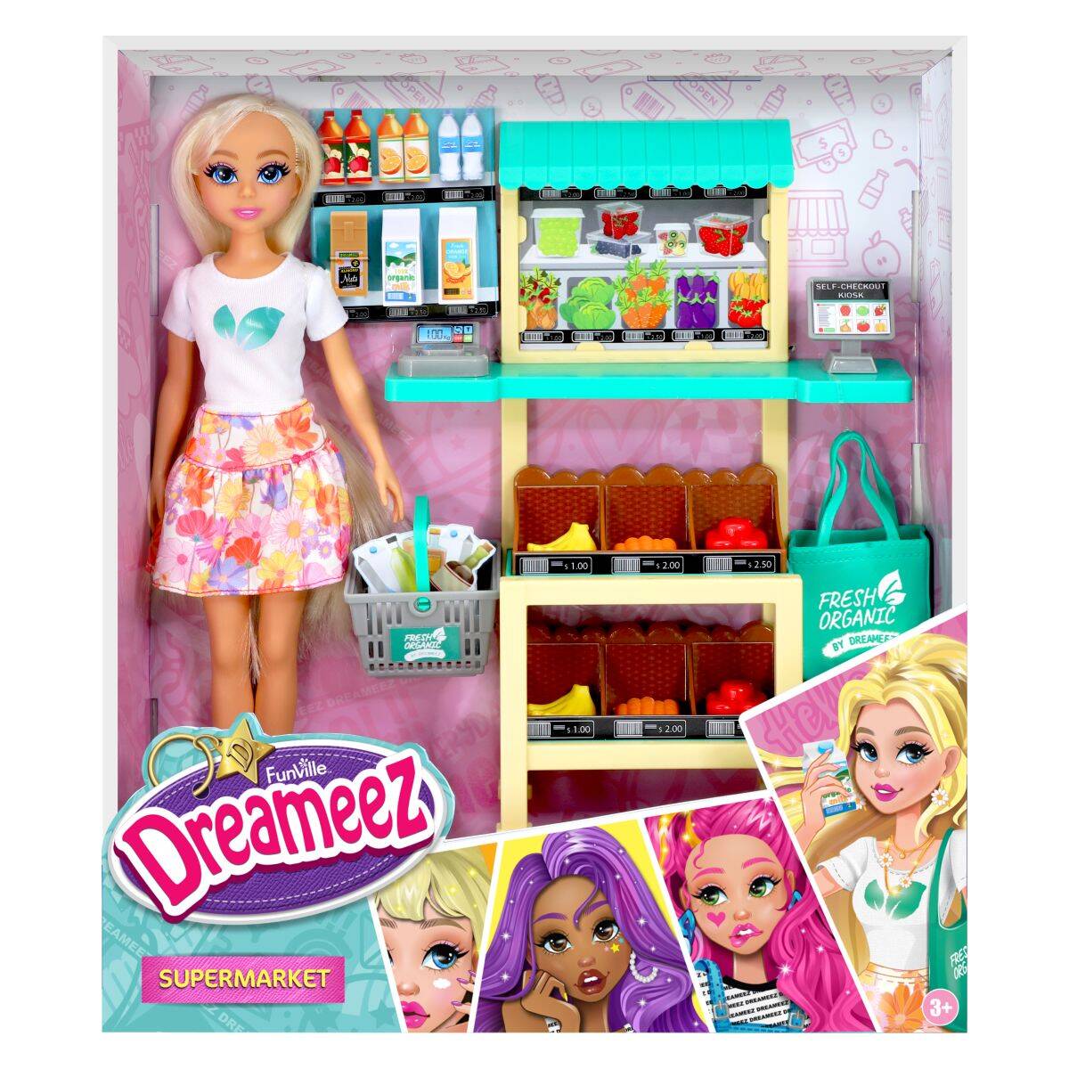 Dreameez punčka, set "supermarket"