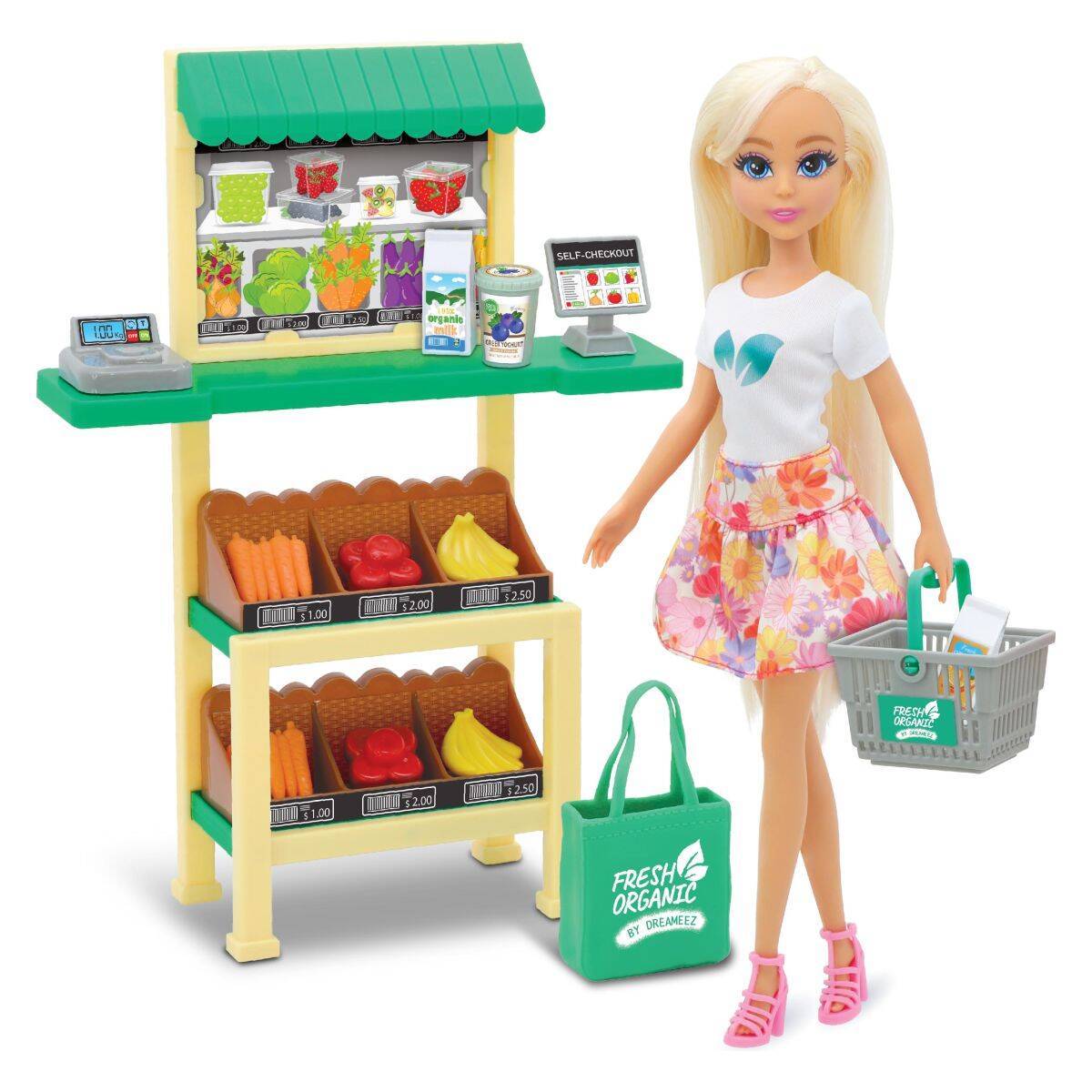 Dreameez punčka, set "supermarket"