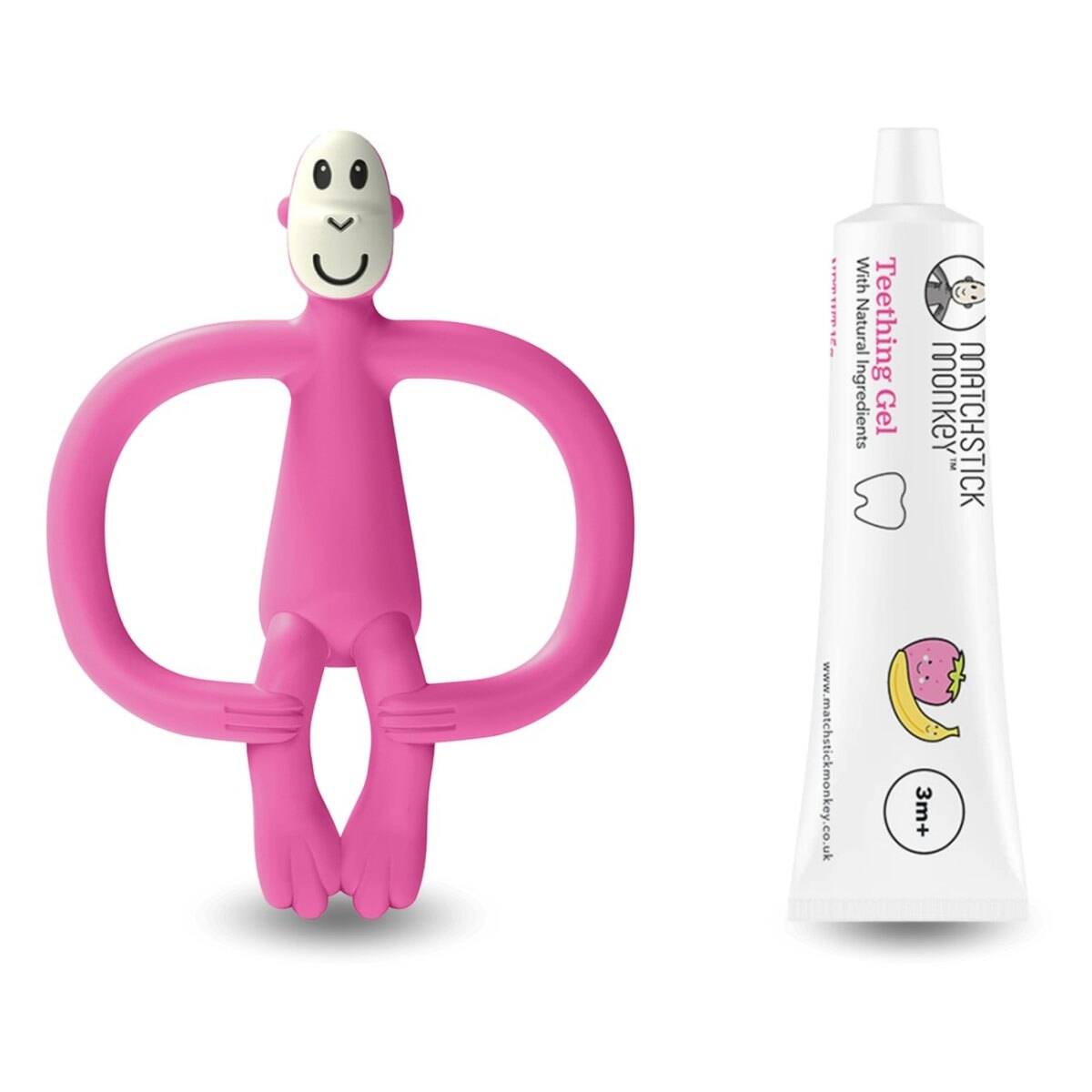 MatchStick Monkey grizalo in naravni gel pink