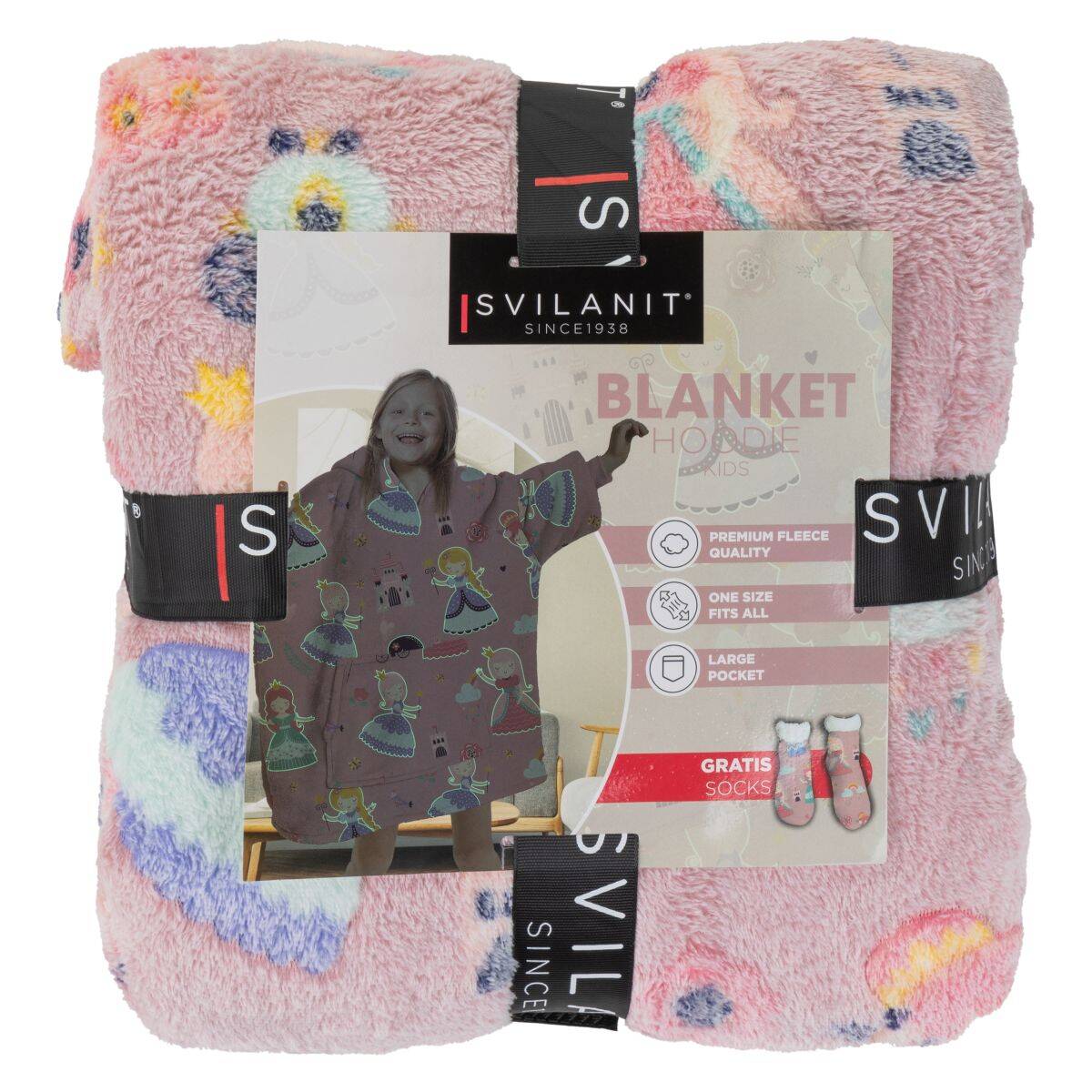 Svilanit odeja hoodie Princess plus darilo nogavičke