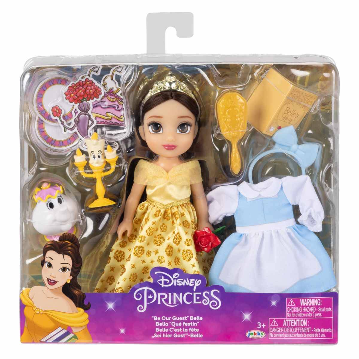 Jakks Pacific punčka Disney Princess Petites z modnimi dodatki 15cm sort