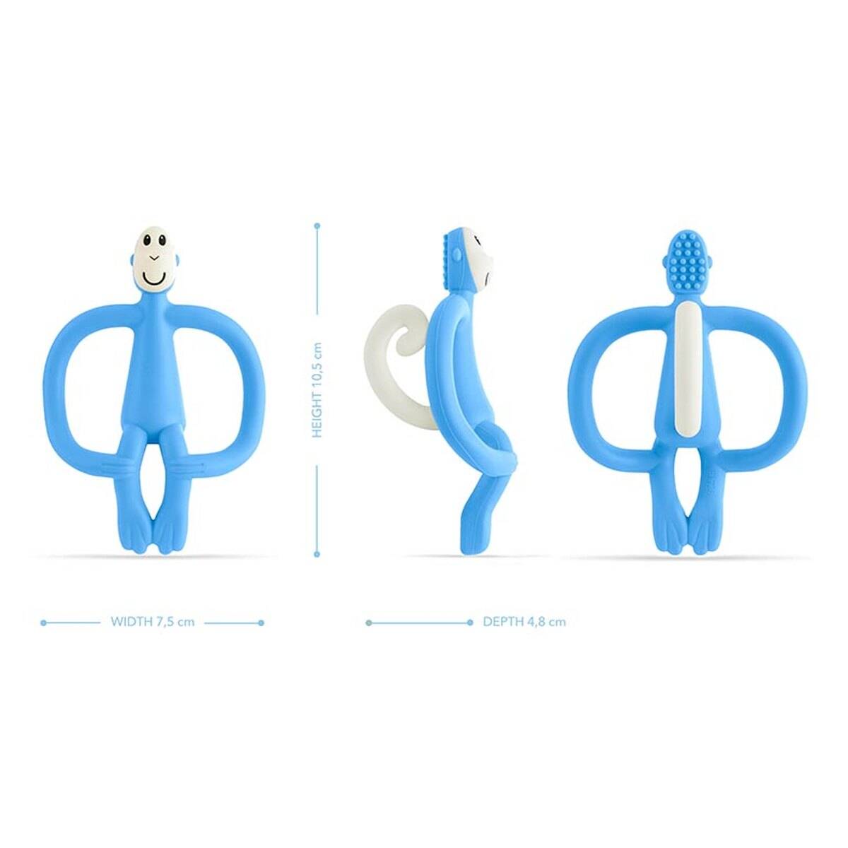 MatchStick Monkey grizalo z masažno zobno ščetko light blue
