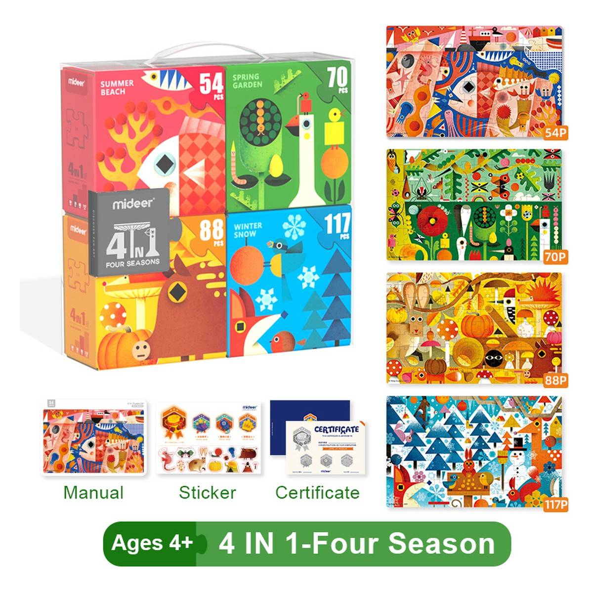 MIDEER 4U1 puzzle - godišnja doba
