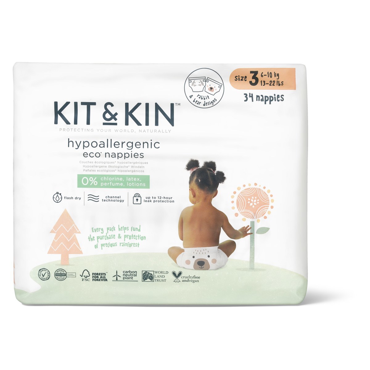 KIT&KIN pelene za jednokratnu upotrebu vel.3, 713 kg 34 kom 50020