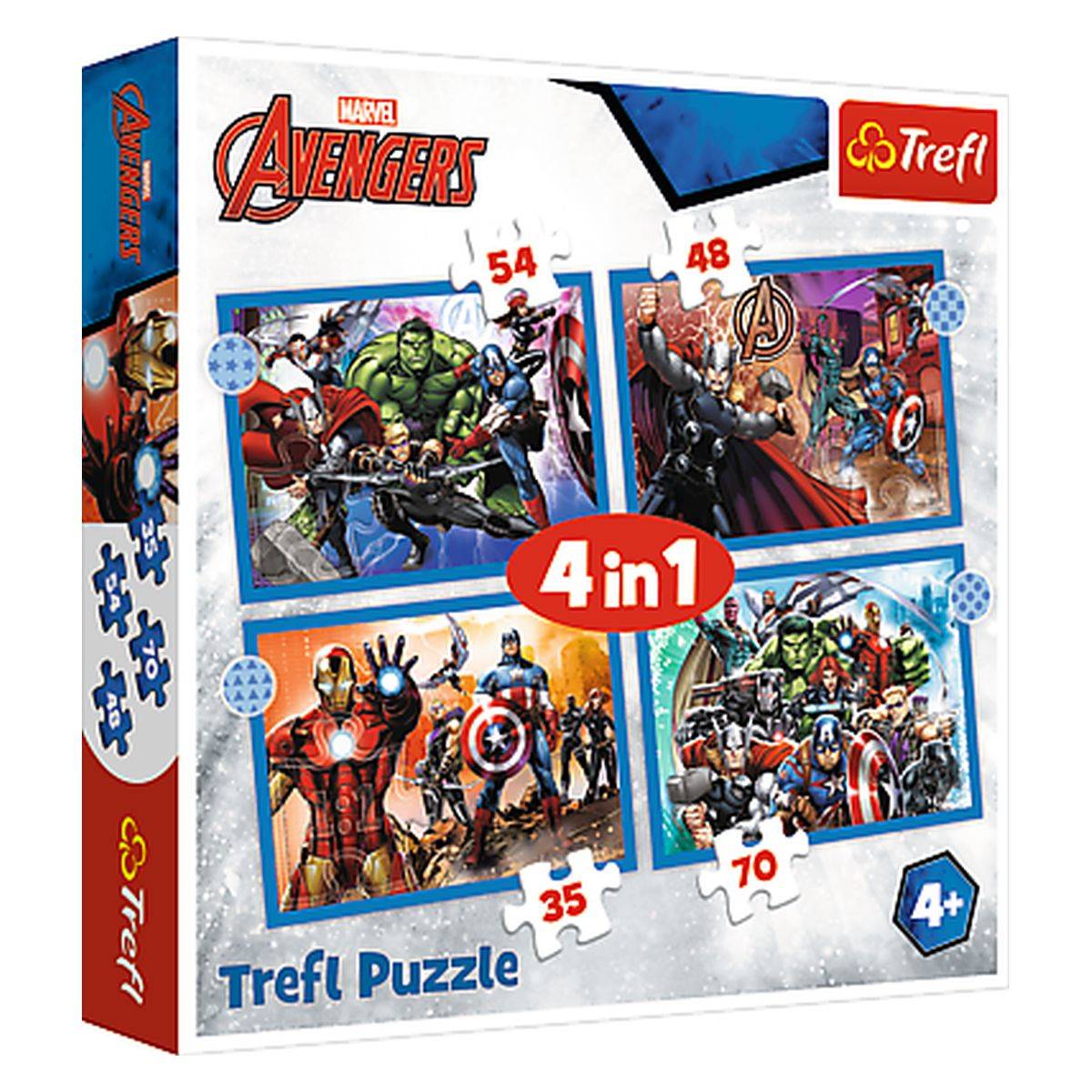 Trefl 4v1-35, 48, 54, 70 -delna sestavljanka Avengers